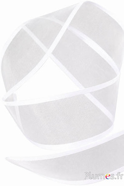 Organza lint met metaaldraad - breedte 4 cm - wit